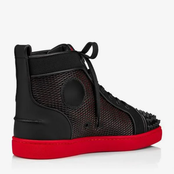 Merumote Gentleman's High Top Sneakers Red bottom Sneakers Rivet Shoes-MERUMOTE