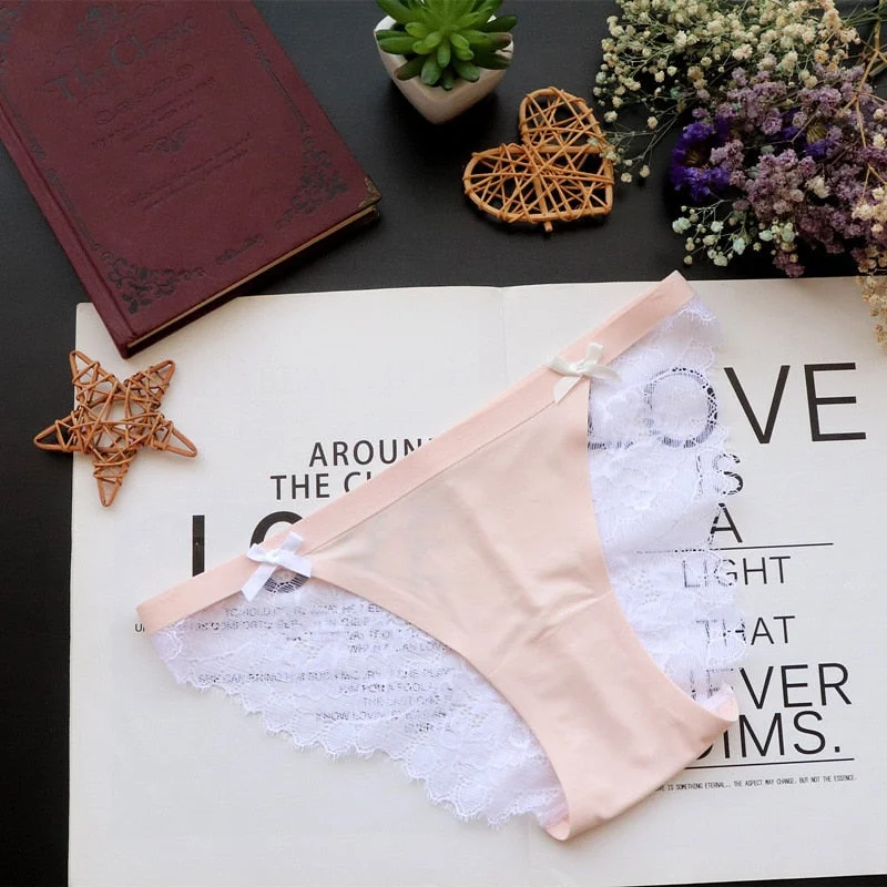 New Women's Underwear Sexy Lace Panties Fashion Comfort Invisible Briefs Low Waist Seamless Underpants Female Sexy Lingerie