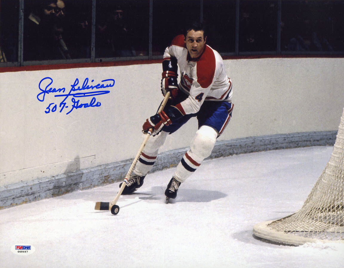 Jean Beliveau SIGNED 11x14 Photo Poster painting Montreal Canadiens Habs HOF PSA/DNA AUTOGRAPHED