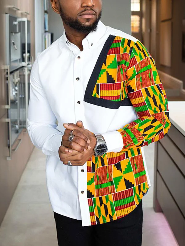 Men's Ethnic Print Fashion Casual Shirt