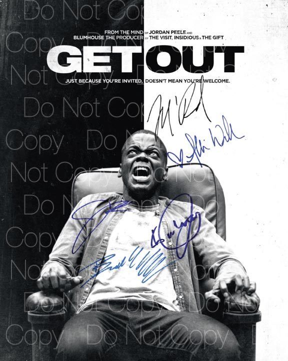 Get Out signed Daniel Kaluuya Jordan Peele Williams 8X10 Photo Poster painting picture poster RP