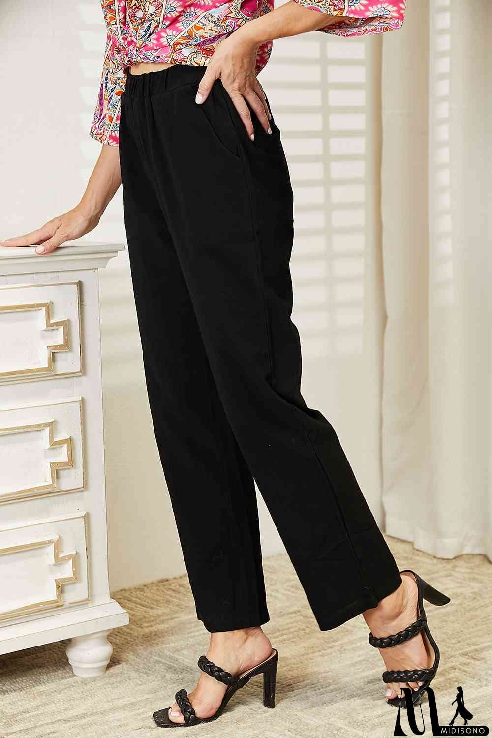 MidiSono - Double Take Pull-On Pants with Pockets