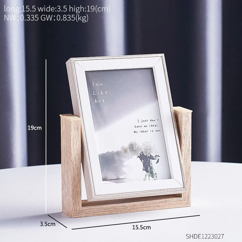 Nordic Simple Wooden Mirror Pgoto Frame Picture Frames Living Room Bedroom Home Decor Modern 6 Inch 7 Inch Art Picture Frames