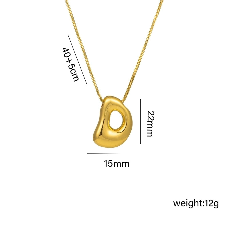 Hip-Hop Minimalist Letter Titanium Steel 18K Gold Plated Plating Pendant Necklace
