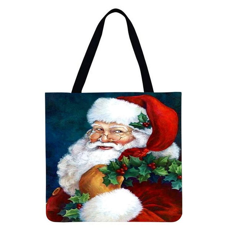 Santa Linen Tote Bag