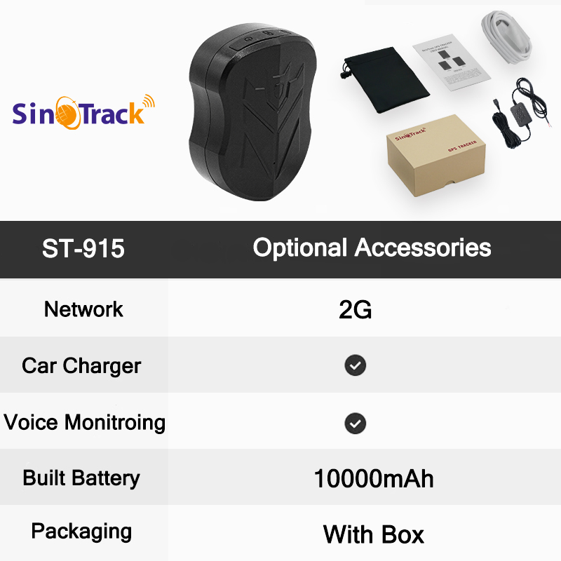 New 4G Waterproof ST-915 10000mAH Battery GPS Tracker Vehicle Track Locator Magnet Long Standby Real Time  Position APP