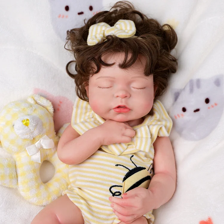 Babeside Jozsa 16'' Full Silicone Reborn Baby Doll Charming Girl Asleep Cute Bee