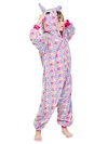 Sleepwear Soft Colorful Stars Pattern Unicorn Hooded Jumpsuit Pajama for Kids