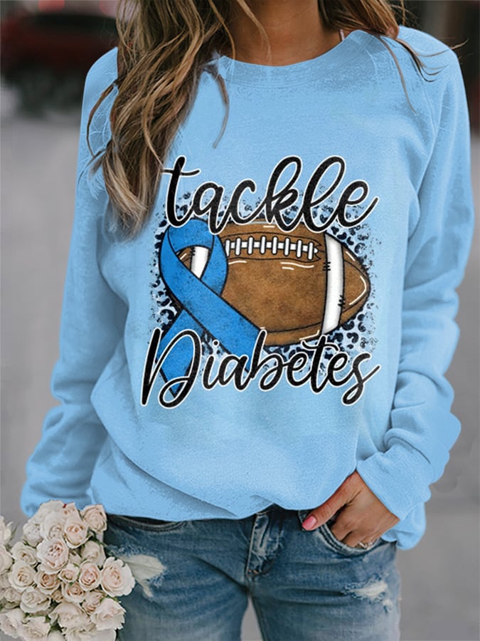 Women's Tackle Diabetes Print Sweatshirt