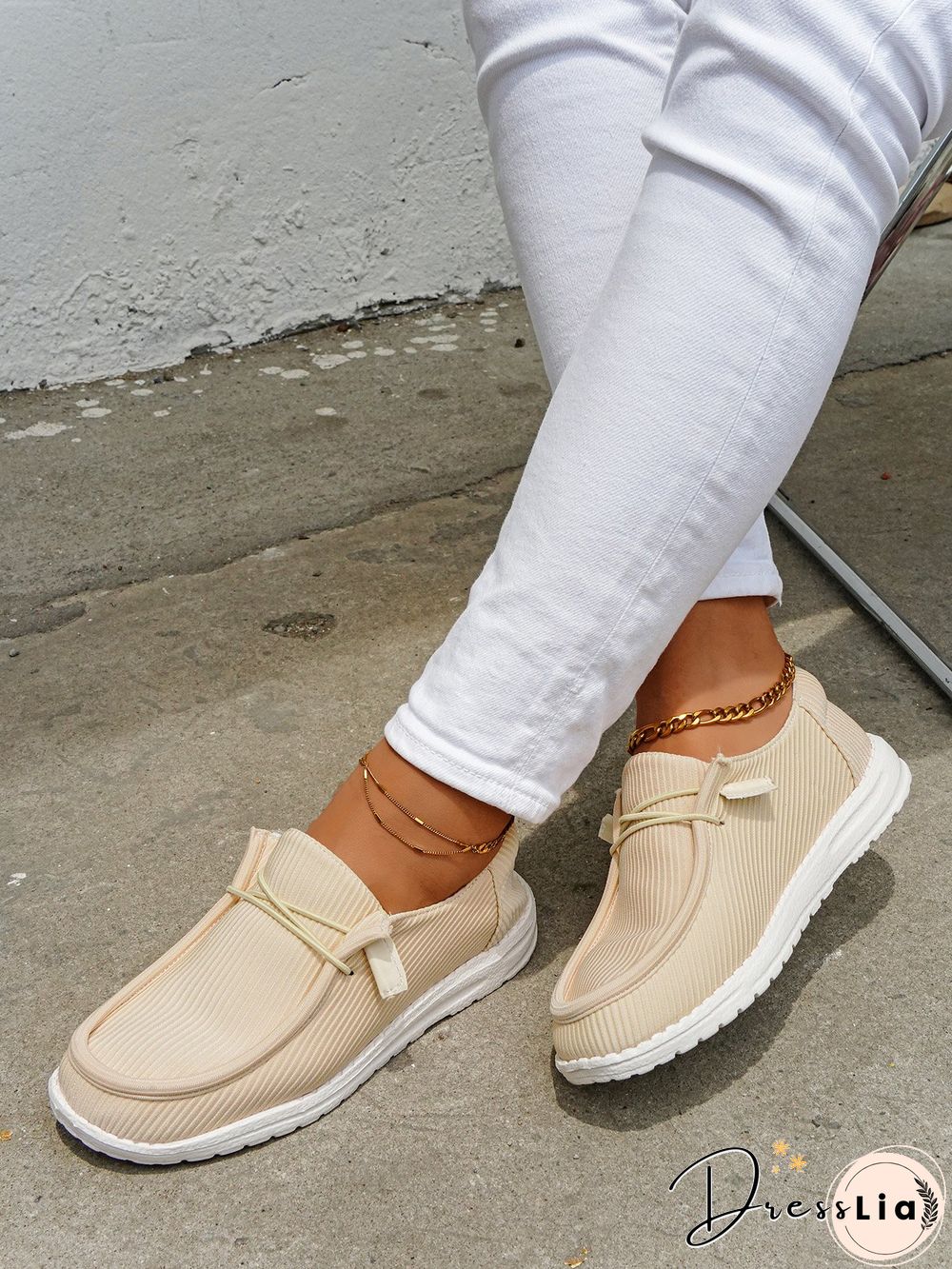 Casual Light Lace Up Flats Canvas Shoes