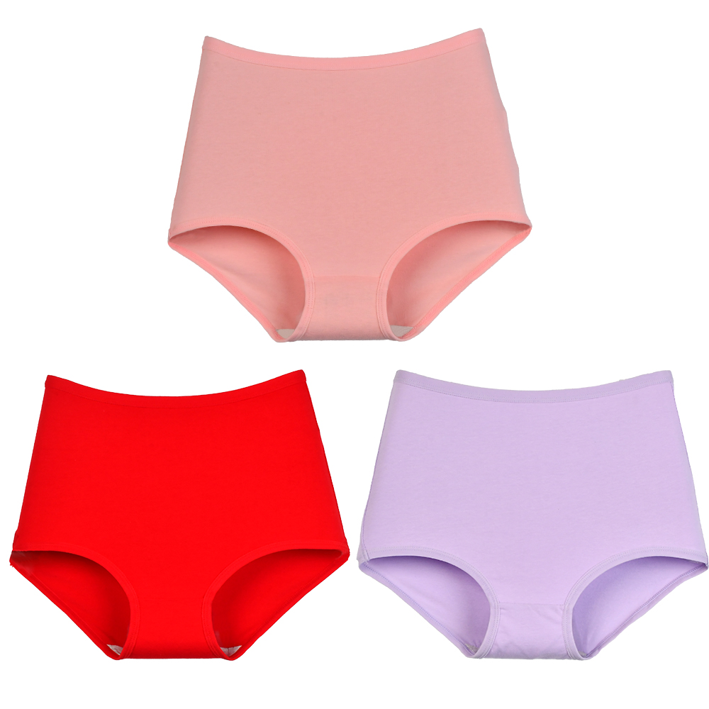Xinkeke 3Pcs Women Cotton High Waist Panties Breathable Briefs  Plus Size Lingerie Seamless Ladies Panty Underpants Oversize Underwear