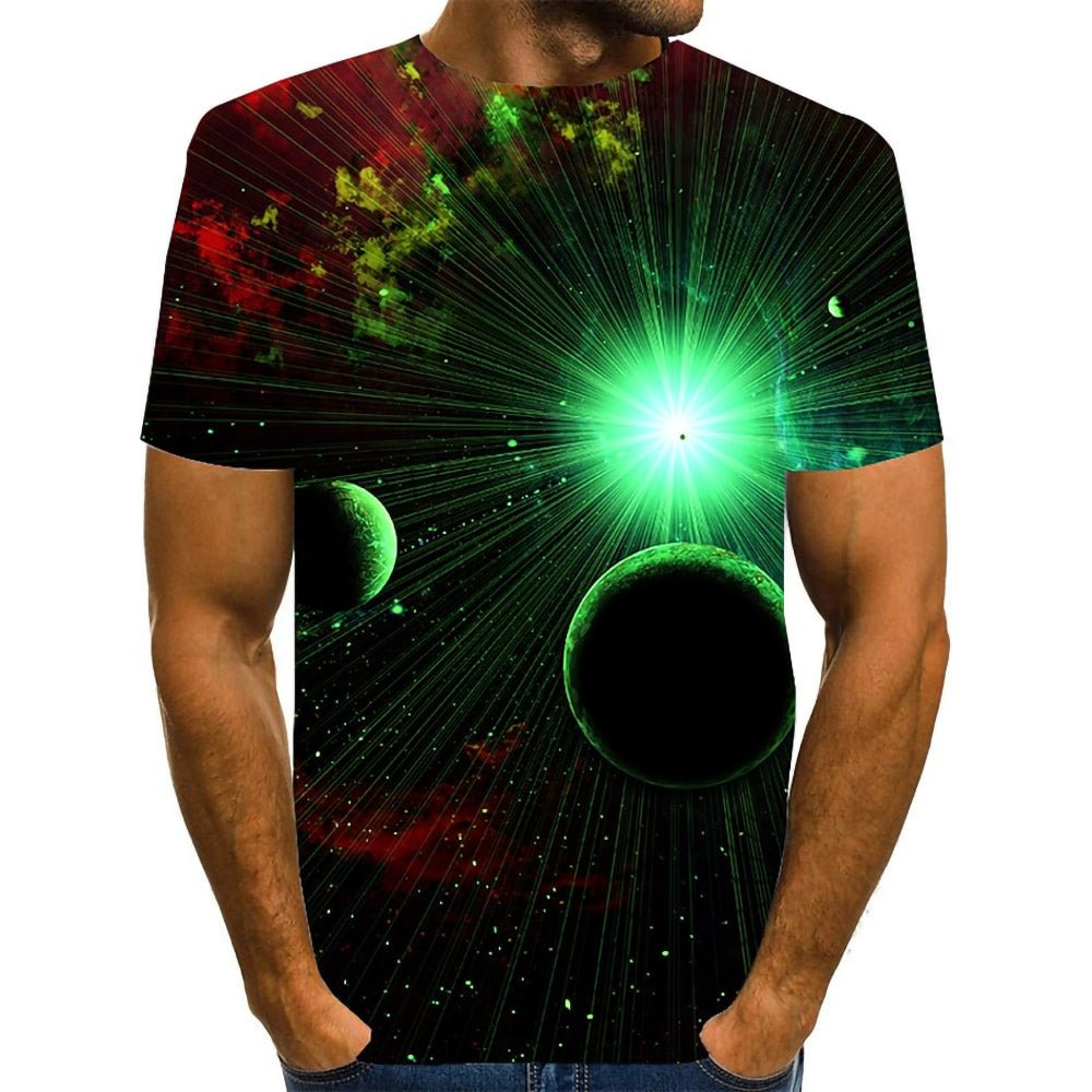 3D Graphic Short Sleeve Shirts Earth