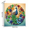 Kit de peinture circulaire en r&eacute;sine de paon bricolage 30x30cm avec cadre rond de boutons cr&eacute;atifs peinture pour adultes d&eacute;butants arts cr&eacute;atifs d&eacute;coration int&eacute;rieure