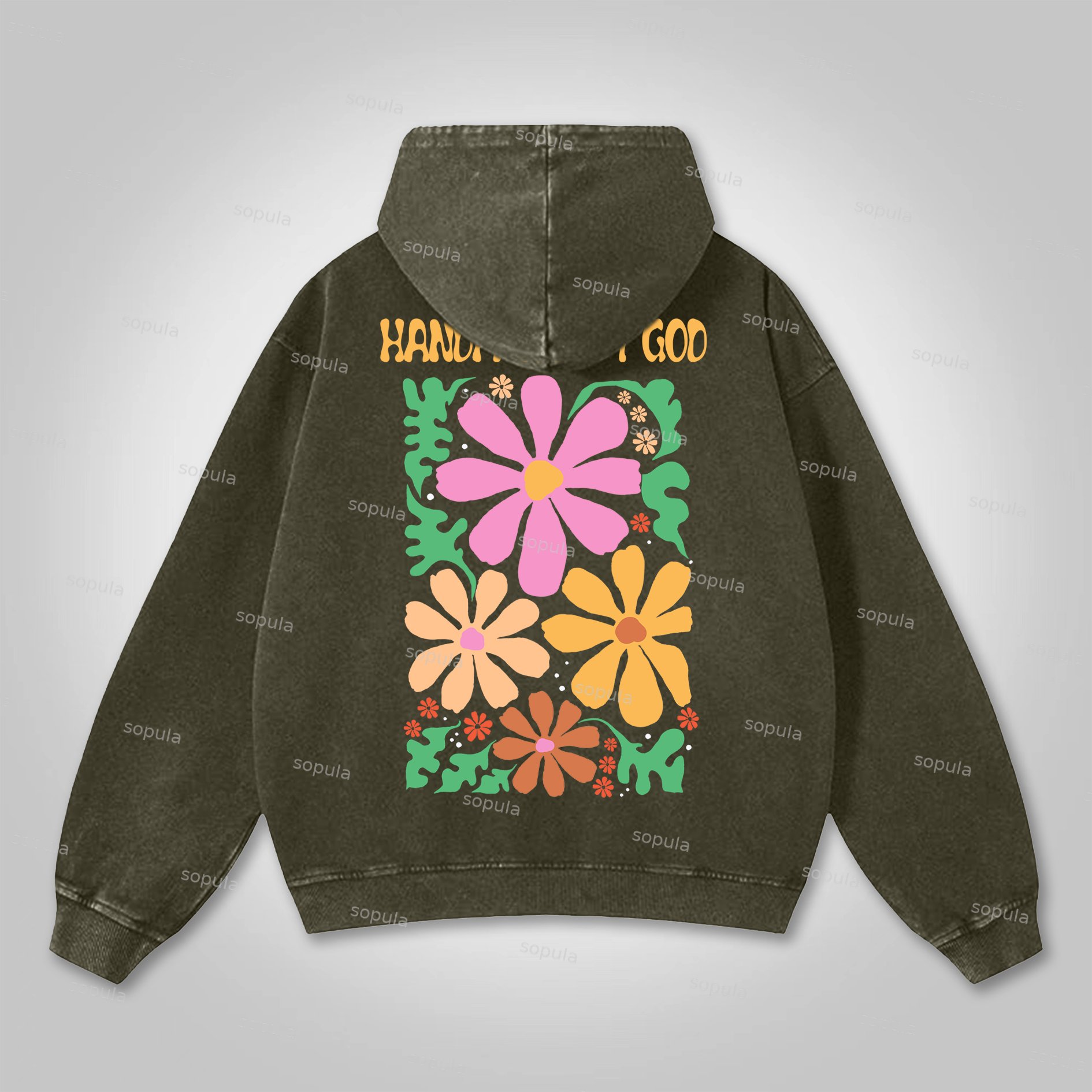 Sopula Men's Handpicked By God Graphic Washed Hoodie - SOPULA