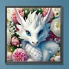 Diamond Painting -DIY Round Dril Dragon Flowers