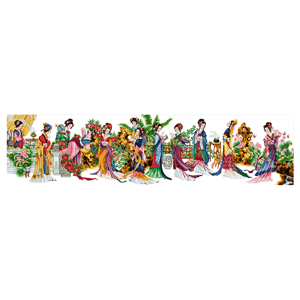 

Twelve Ladies - 14CT Stamped Cross Stitch - 282*75CM (Big Size), 501 Original