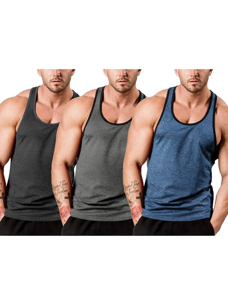 Men's 3-Pack Fitness Vest QueenFunky