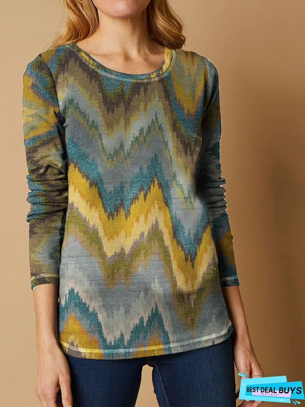 Loose Crew Neck Jersey Casual T-Shirt