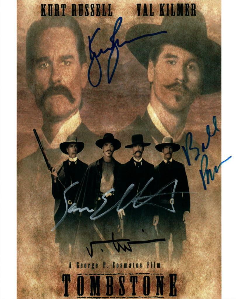 Tombstone Cast Bill Paxton +3 autographed 8x10 Picture Photo Poster painting signed Pic COA