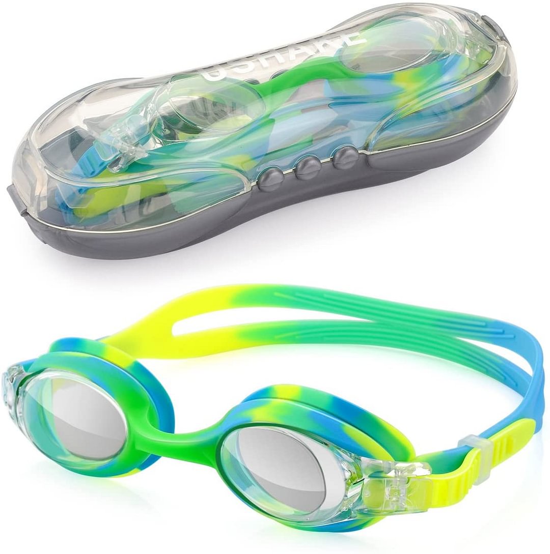 Kid Swim Goggles, Anti-Fog Lens and Hypoallergenic Silicone Gaskets Child Swimming Goggles
