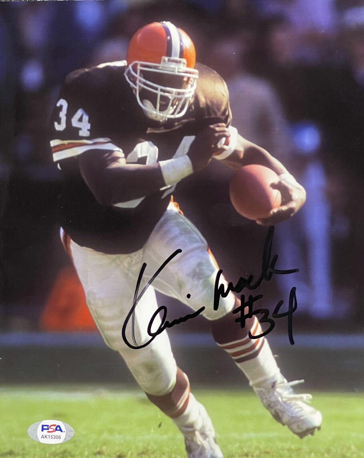 Kevin Mack Signed Autographed Cleveland Browns 8x10 Photo Poster painting PSA/DNA