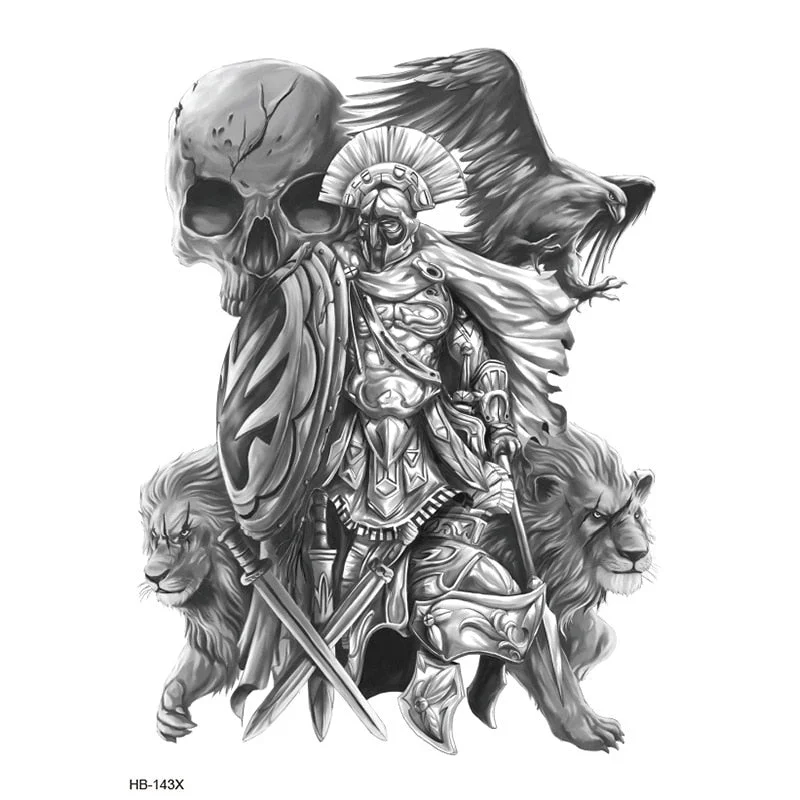 Temporary Tattoos Fake Tattoo Sticker Skull Joker Clown Tatto Hand Arm Foot Body Art Tiger Owl Tatoo Waterproof Tattoos