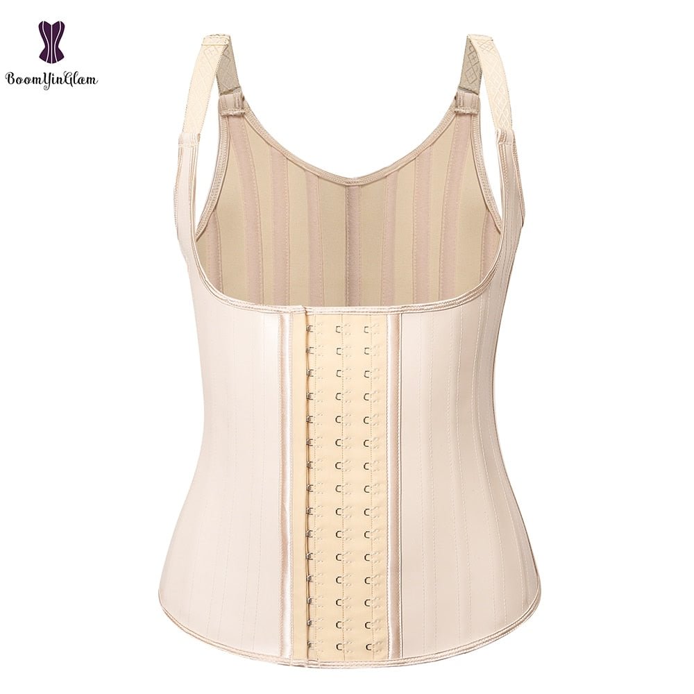 Hook Adjustable Waist Trainer 25 Steel Boned Slimming Corset Workout Girdle Vest Latex Women Body Shaper Plus Size XS -6XL