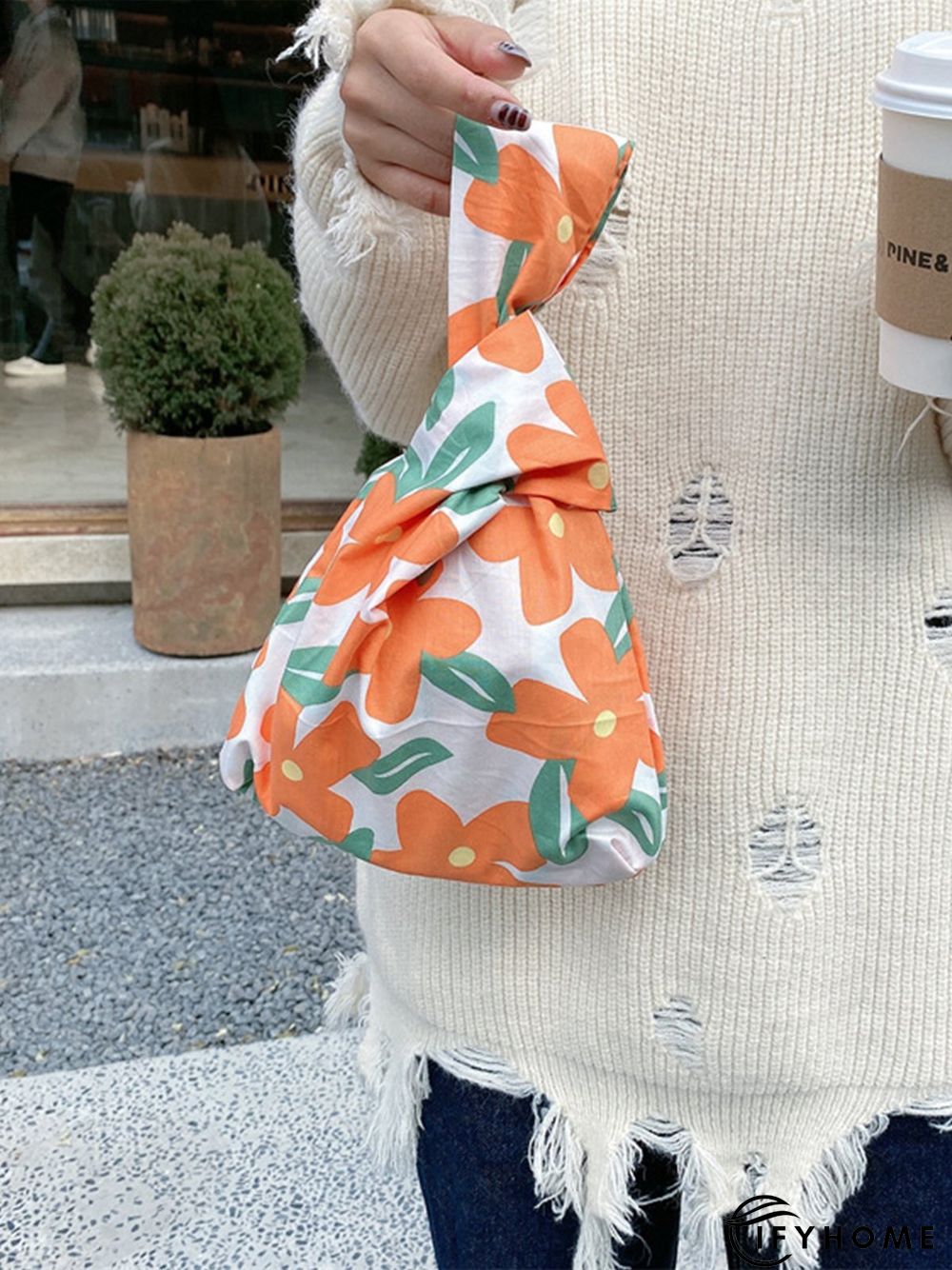 Spring Summer Artistic Colorful Floral Graphics Cotton Clutch | IFYHOME