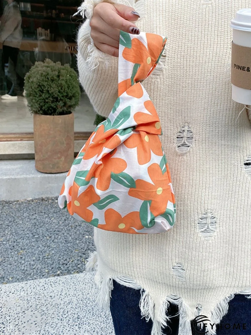 Spring Summer Artistic Colorful Floral Graphics Cotton Clutch | IFYHOME