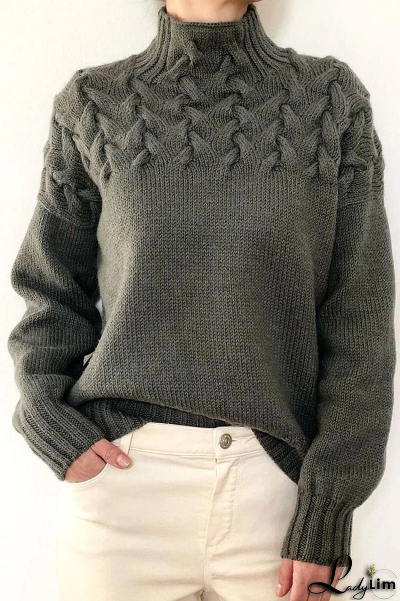Casual Solid Weave Turtleneck Sweaters(11 Colors)