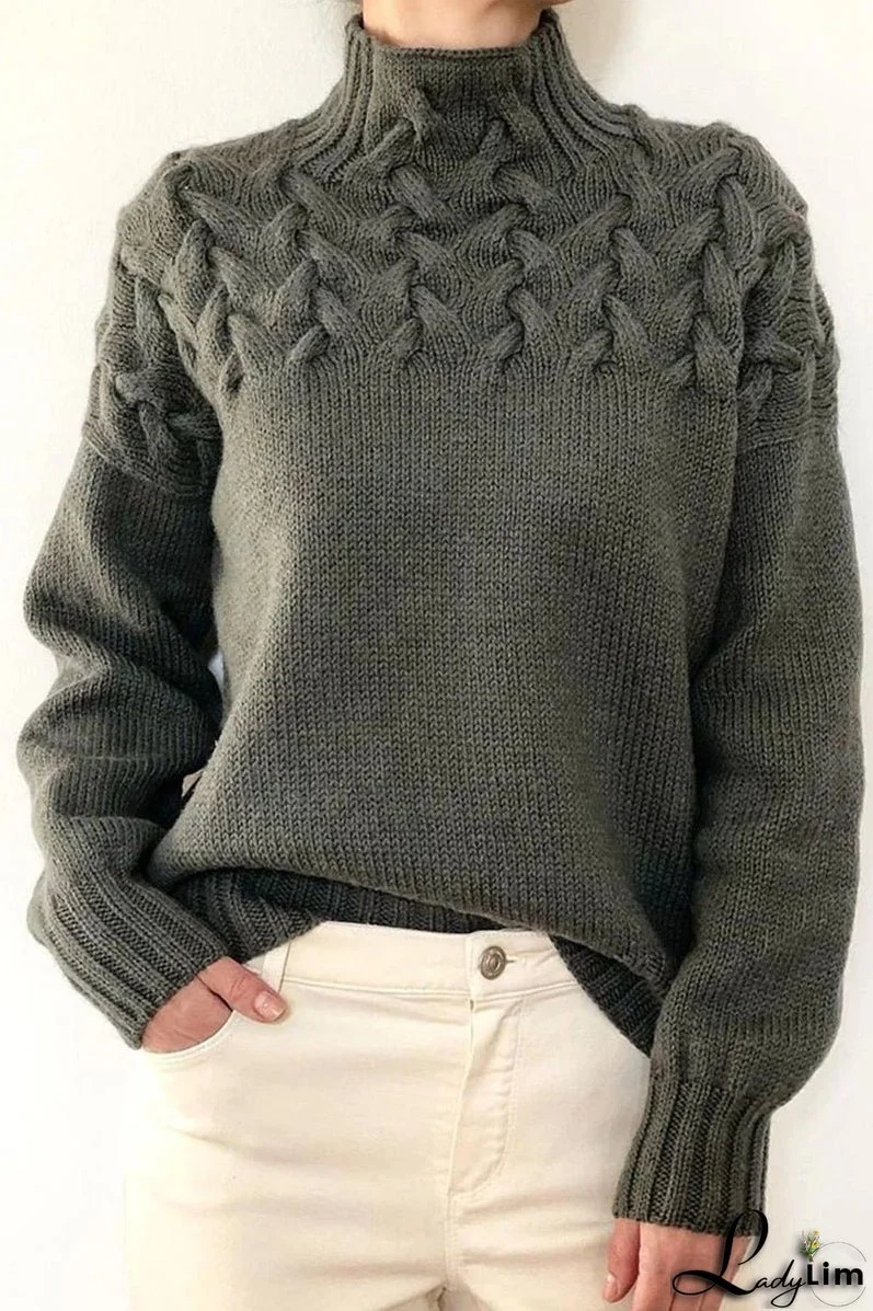 Casual Solid Weave Turtleneck Sweaters(11 Colors)