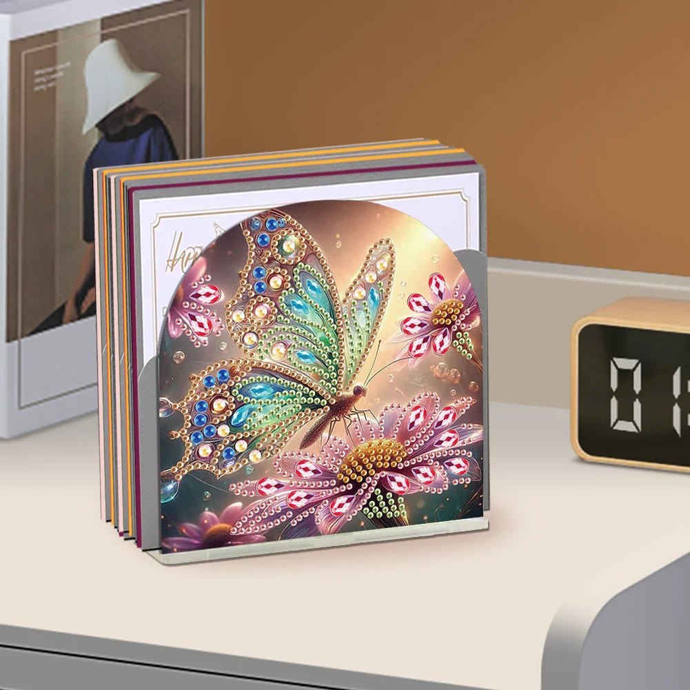 DIY Butterfly Diamond Painting Acrylic Napkin Rack Decor for Home Office Decor