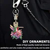 (US Local)6Pcs Double Sided Hummingbird Holding A Flower Diamond Art Keychains Crafts