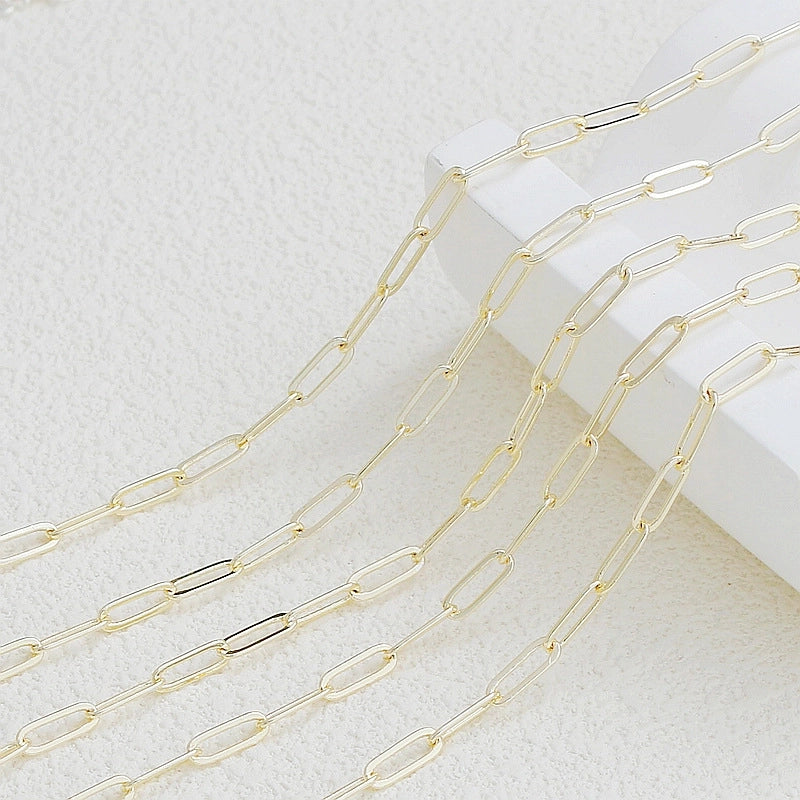 1 Piece Copper 14K Gold Plated Solid Color Chain