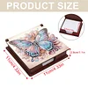 Wooden DIY Butterfly Flower Diamond Painting Kit Note Box with 160 Papers Gifts