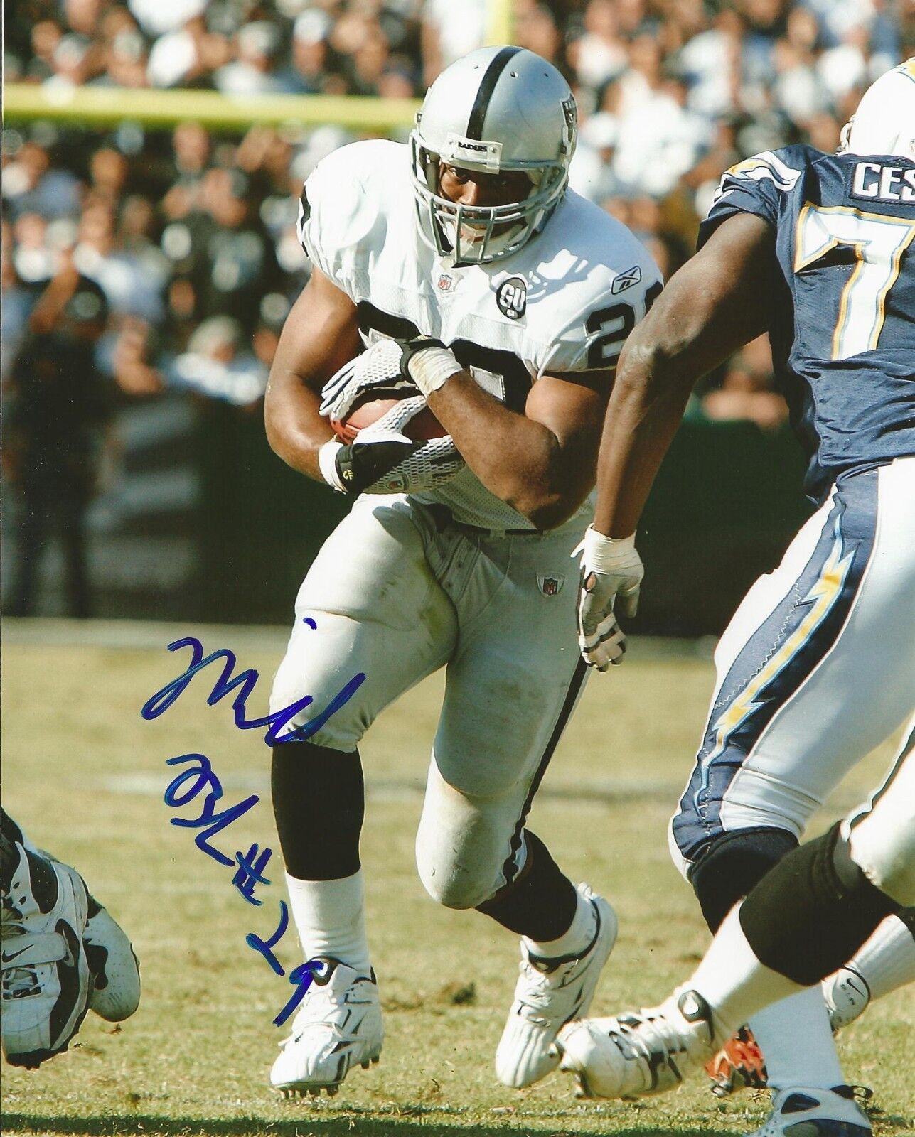 MICHAEL BUSH SIGNED OAKLAND RAIDERS 8x10 Photo Poster painting