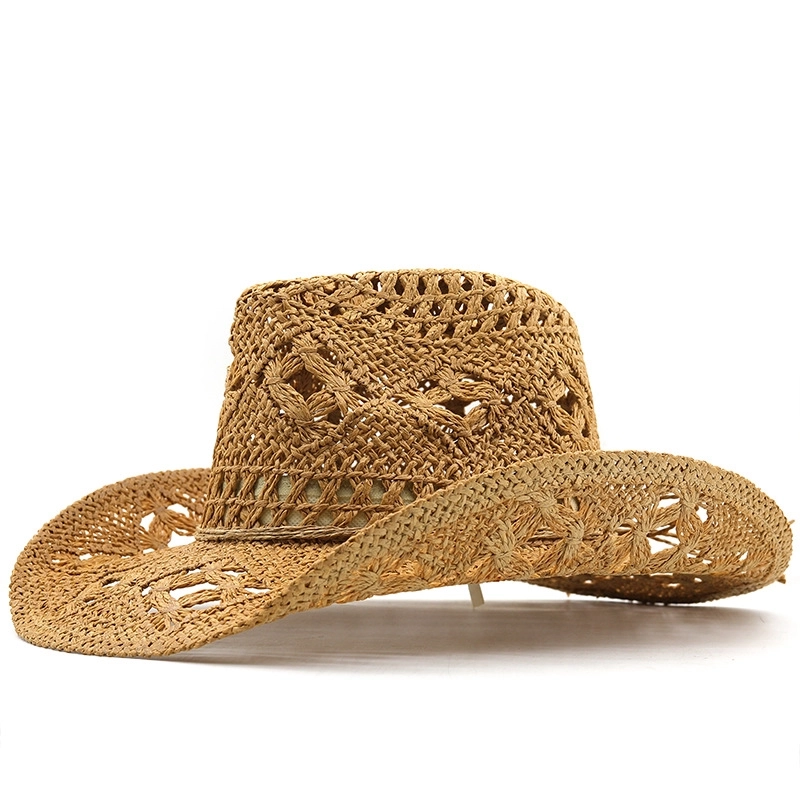 Women’s Basic Solid Color Wide Eaves Straw Hat