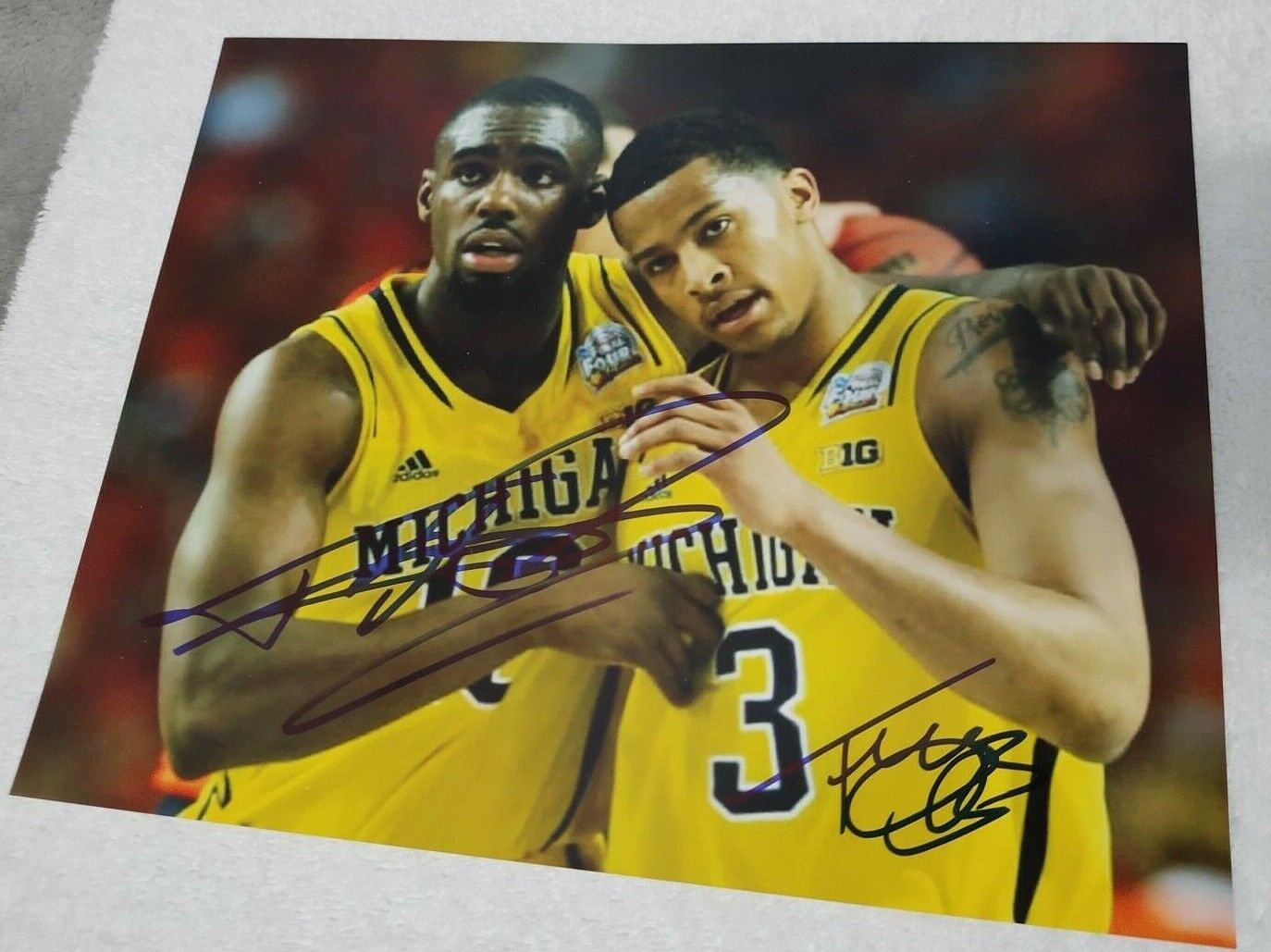 TREY BURKE TIM HARDAWAY JR MICHIGAN WOLVERINES SIGNED AUTOGRAPHED 8x10 Photo Poster painting COA