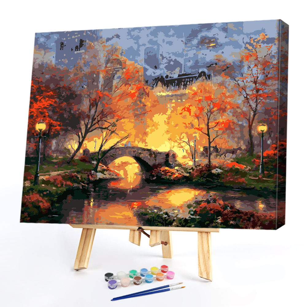 

40x50cm - Paint By Numbers Burning Courtyard, 501 Original