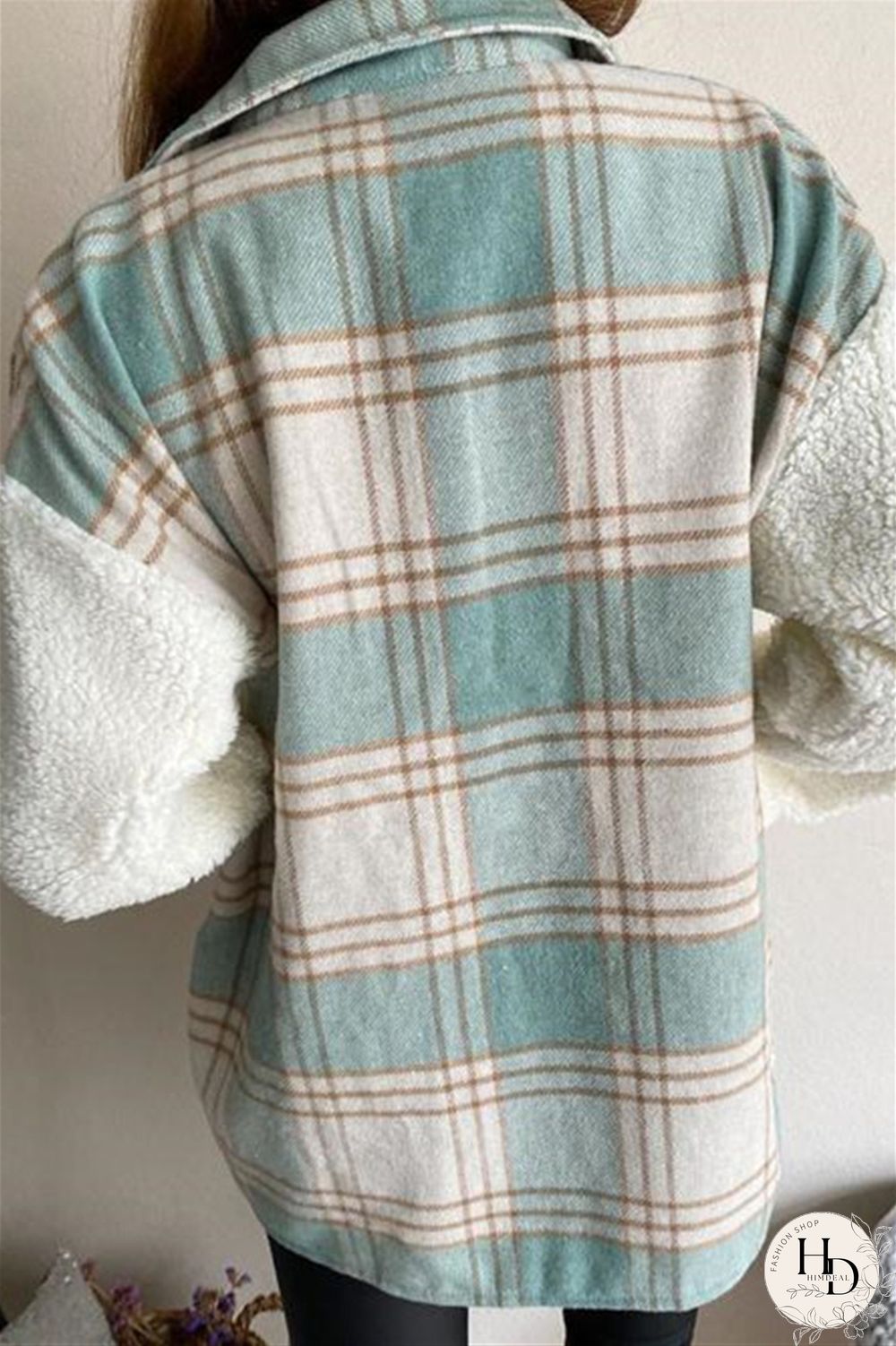 Red Fashion Casual Plaid Print Split Joint Cardigan Turndown Collar Outerwear