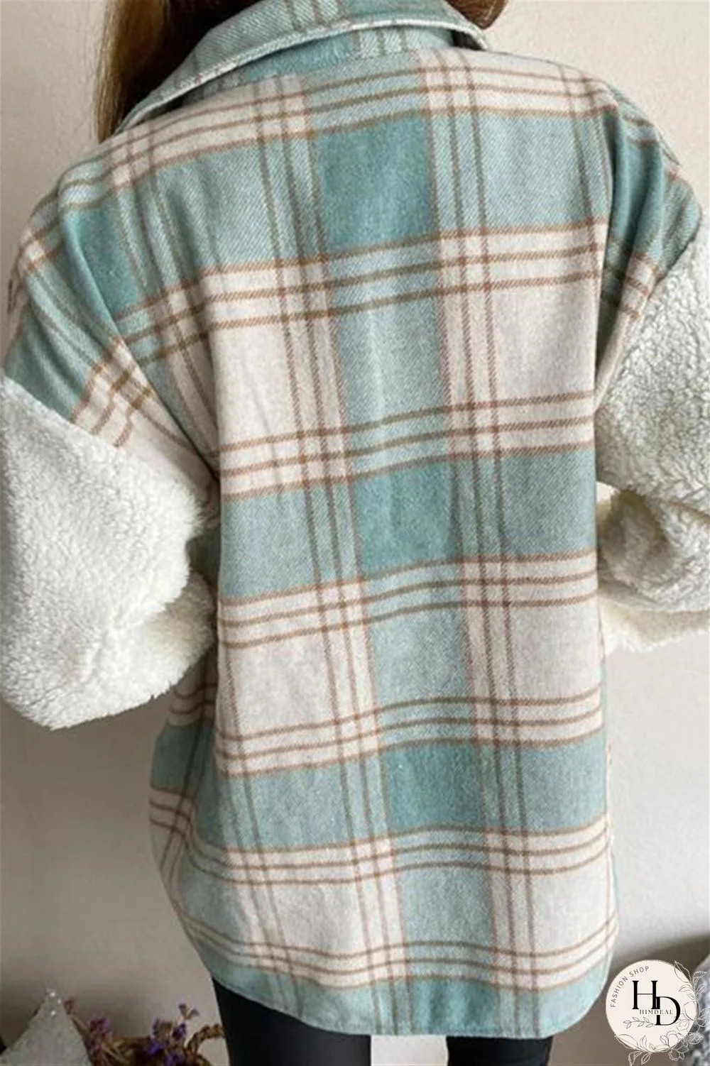 Red Fashion Casual Plaid Print Split Joint Cardigan Turndown Collar Outerwear