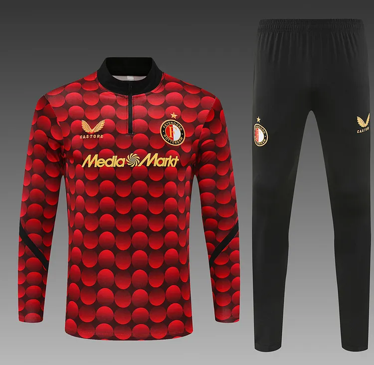 2025-26 Feyenoord red and black children's kit