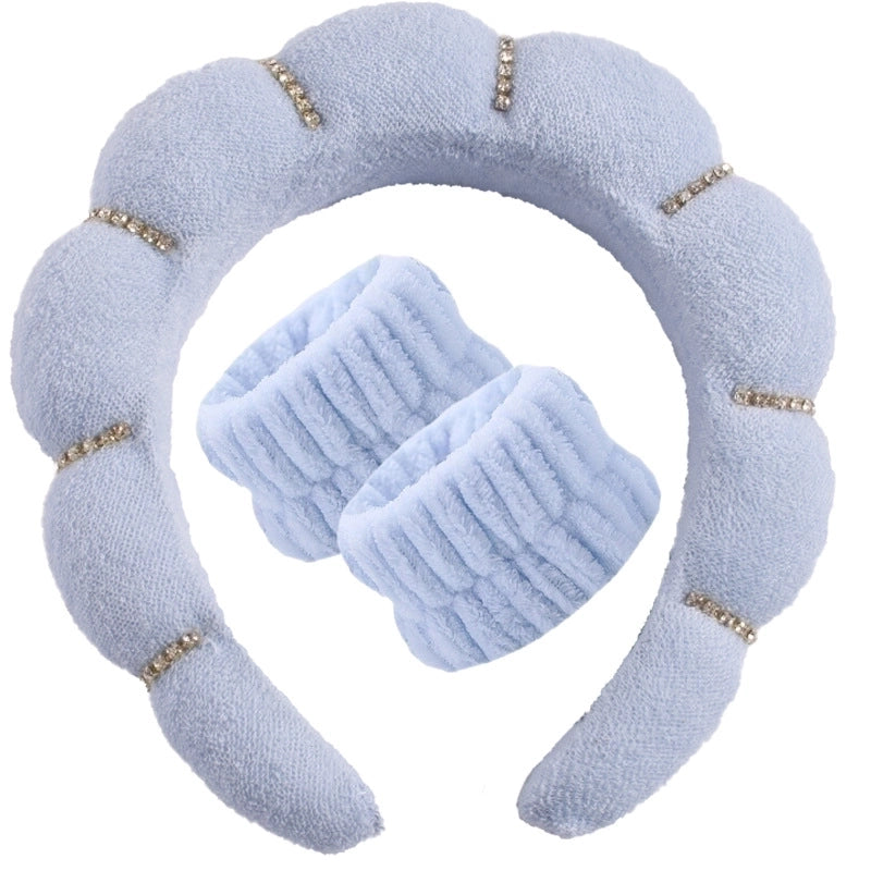 Minimalist Women’s Color Block Towel Velvet Spa Headband