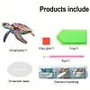 (US Only)2D Flat Sea Turtle Print DIY Desktop Diamond Art Kits Bedroom Table Decoration