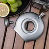 Pure Titanium Ring-Shaped Hip Flask 180ml with Funnel, Suitable for Outdoor Camping, Hiking, and Mountaineering Portable wine Flagon