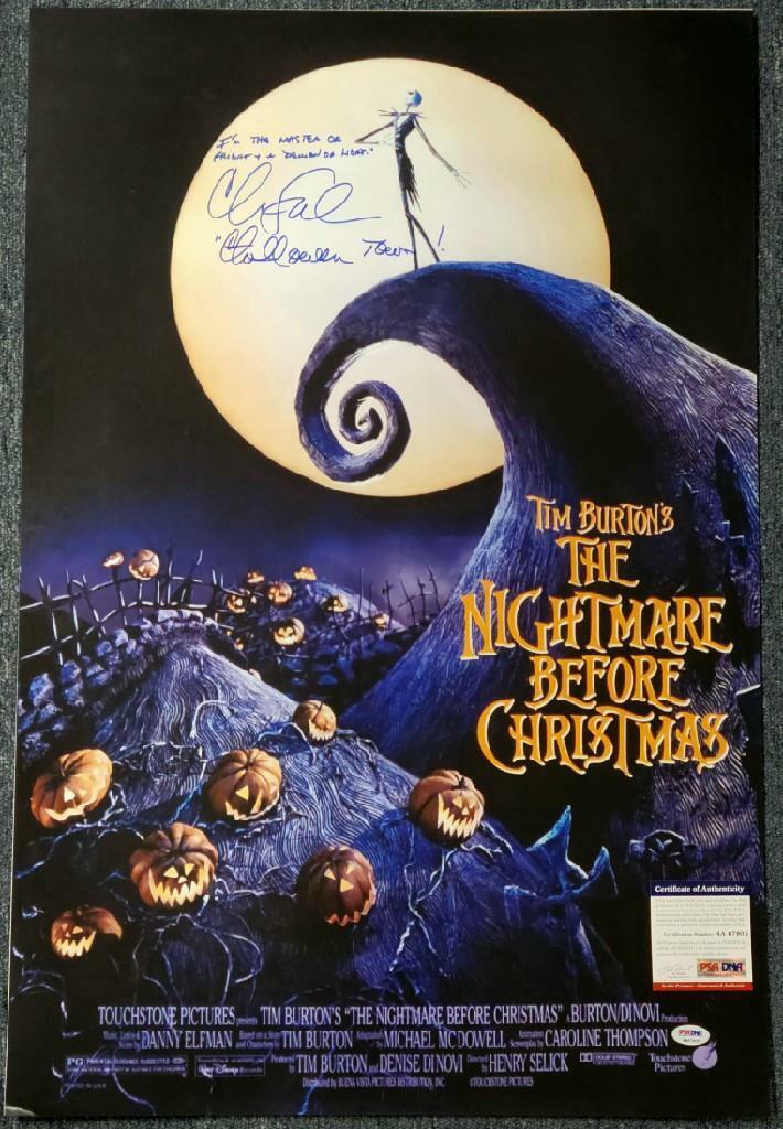 Chris Sarandon signed Jack Skellington 20x30 Movie Poster Photo Poster painting Inscriptions PSA