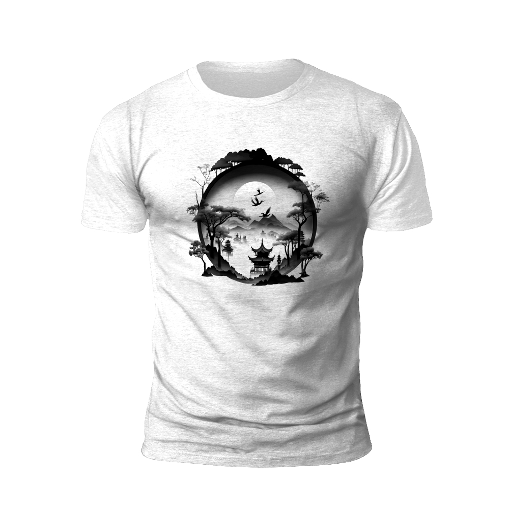 Tranquil Moon: Zen Landscape T-shirt