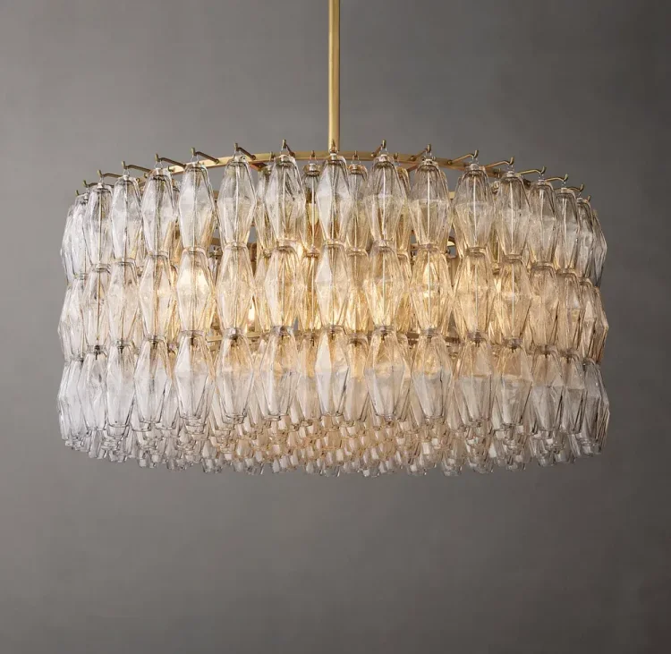 Chiaray  Glass Round Chandelier 37" For Dinning Room Vjlight