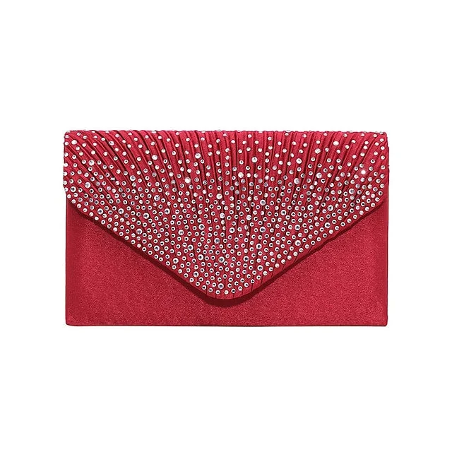 Women's Evening Bag Tri-fold Rhinestone Glitter Shine Party Clutch Bag