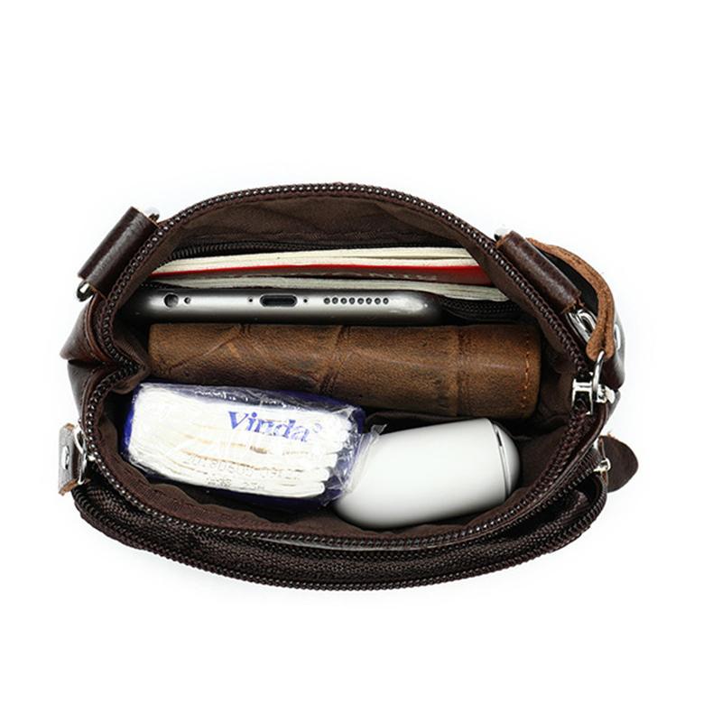 Mens Vintage Large Capacity Messenager Bags Casual Leather Shoulder Bags